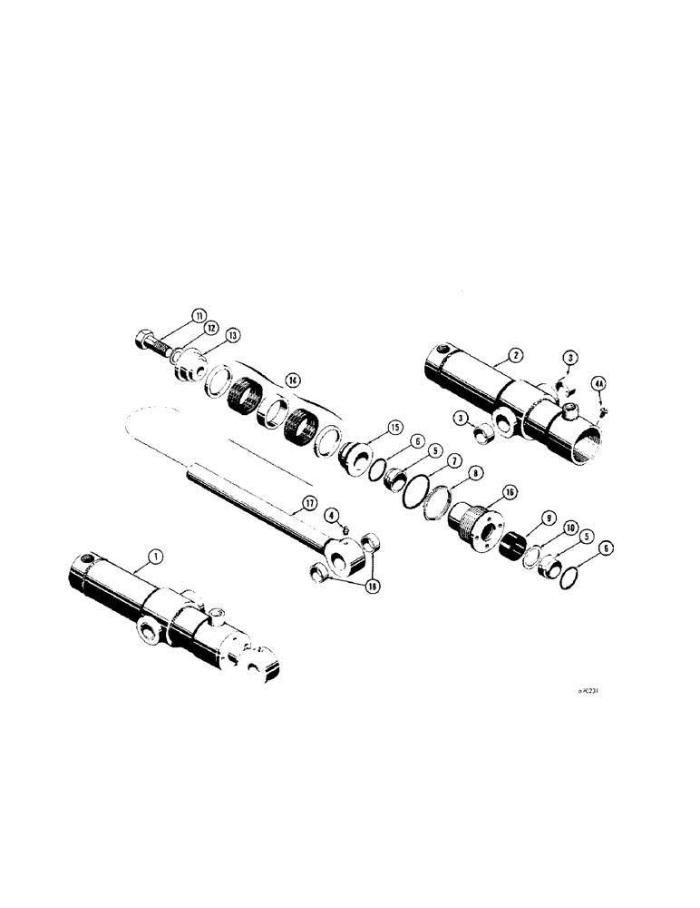 Схема запчастей Case 310G - (266[1]) - LIFT CYLS. (PWR. ANGLE TILT DOZER), D31185 RIPPER CYLINDER USES SPLIT SNAP IN OUTER ROD WIPER (07) - HYDRAULIC SYSTEM