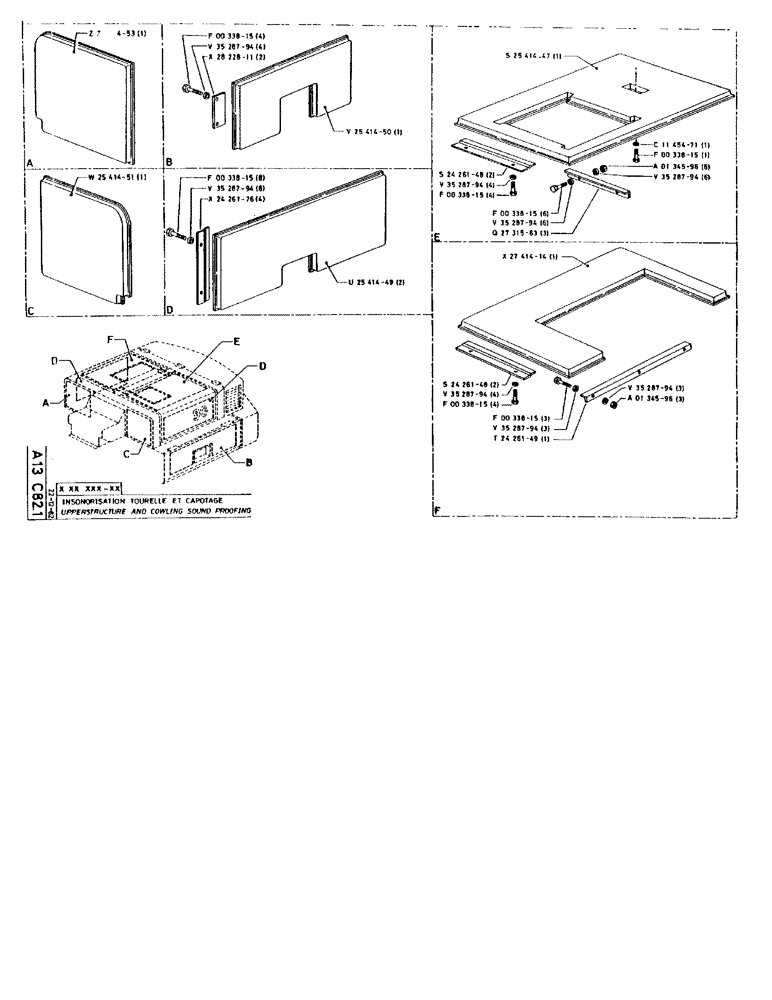 Схема запчастей Case 90BCL - (058) - UPPERSTRUCTURE AND COWLING SOUND PROOFING (05) - UPPERSTRUCTURE CHASSIS