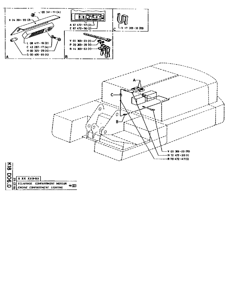 Схема запчастей Case 90BCL - (386) - ENGINE COMPARTMENT LIGHTING (06) - ELECTRICAL SYSTEMS