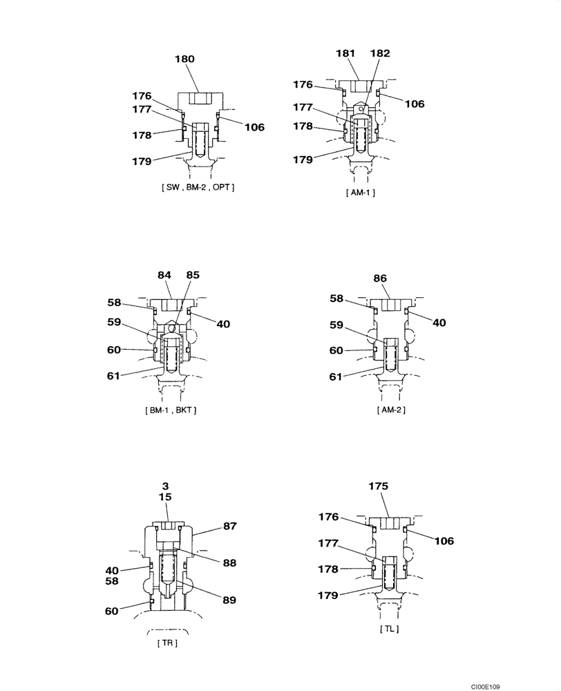 Схема запчастей Case CX130 - (08-094) - KNJ2852 CONTROL VALVE (08) - HYDRAULICS