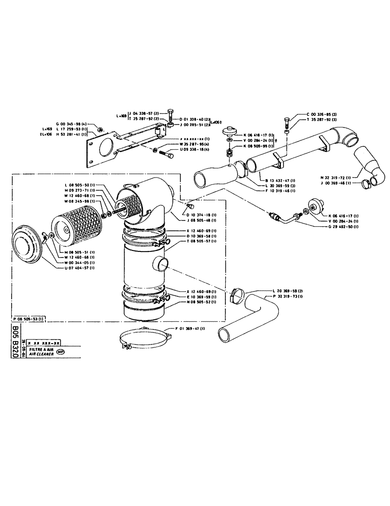 Схема запчастей Case 160CK - (037) - AIR CLEANER (01) - ENGINE