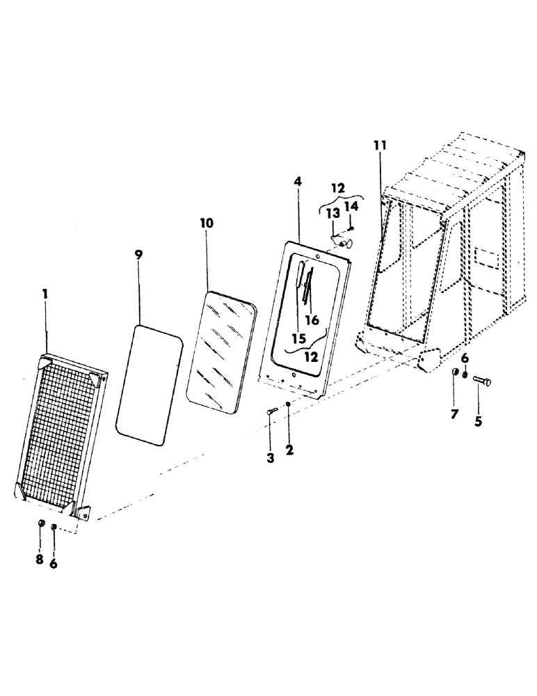 Схема запчастей Case 40BLC - (070) - FRONT CAB WINDOW AND ATTACHING PARTS (05) - UPPERSTRUCTURE CHASSIS