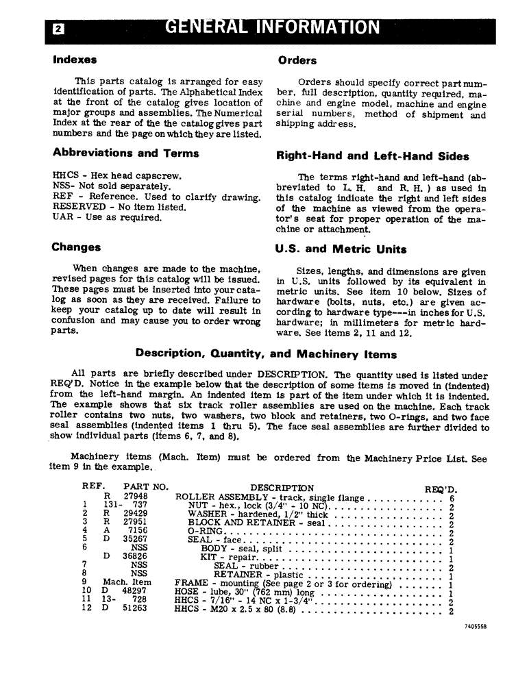 Схема запчастей Case 1450 - (002) - GENERAL INFORMATION (00) - PICTORIAL INDEX
