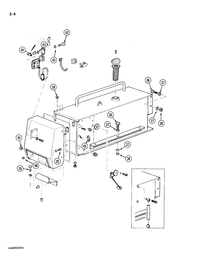 Схема запчастей Case 688 - (3-04) - FUEL TANK AND STORAGE COMPARTMENT (03) - FUEL SYSTEM