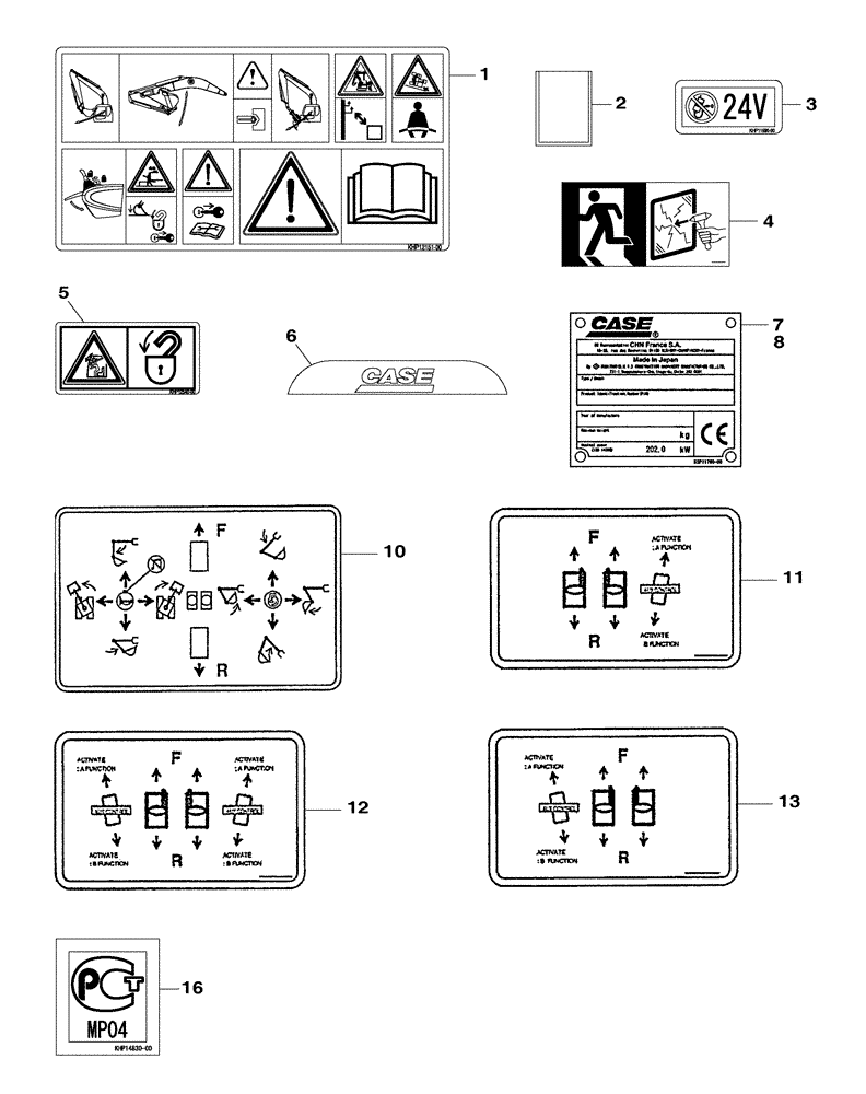 Схема запчастей Case CX300C - (09-402-00[01]) - DECALS (09) - CHASSIS/ATTACHMENTS