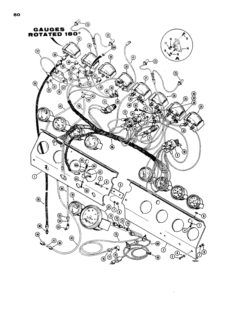 Схема запчастей Case W24 - (050) - INSTRUMENT PANEL (04) - ELECTRICAL SYSTEMS