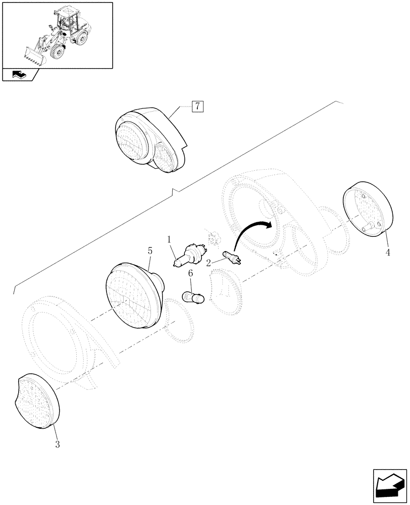Схема запчастей Case 321E - (1.91.3[02]) - FRONT LEFT LIGHT (06) - ELECTRICAL SYSTEMS