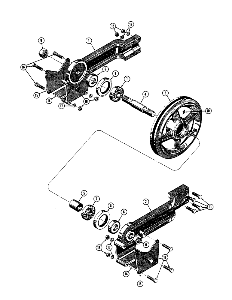 Схема запчастей Case 600 - (126) - TRACK INSTALLATION, FRONT IDLER GROUP (04) - UNDERCARRIAGE