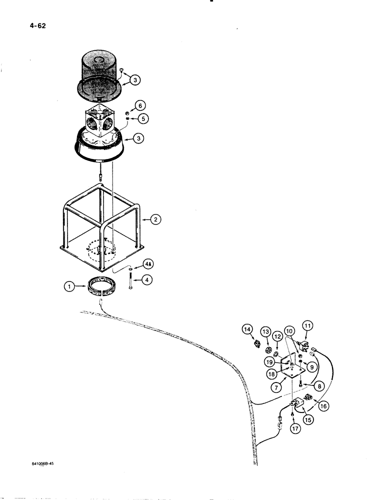 Схема запчастей Case W30 - (4-62) - ROTATING BEACON (04) - ELECTRICAL SYSTEMS