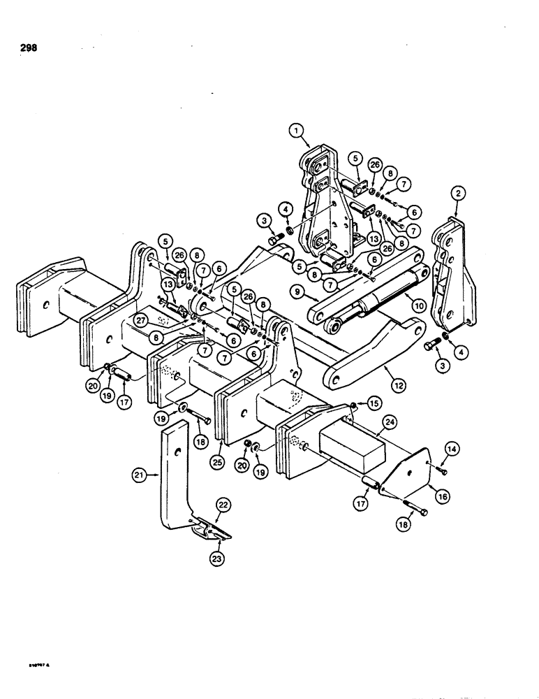 Схема запчастей Case 850C - (298) - RIPPER (05) - UPPERSTRUCTURE CHASSIS