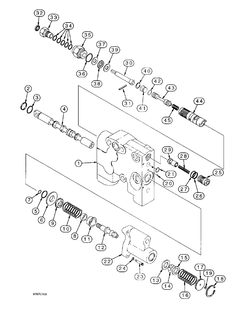 Схема запчастей Case 580L - (8-102) - AUXILIARY VALVE, HAND HELD SECTION (08) - HYDRAULICS
