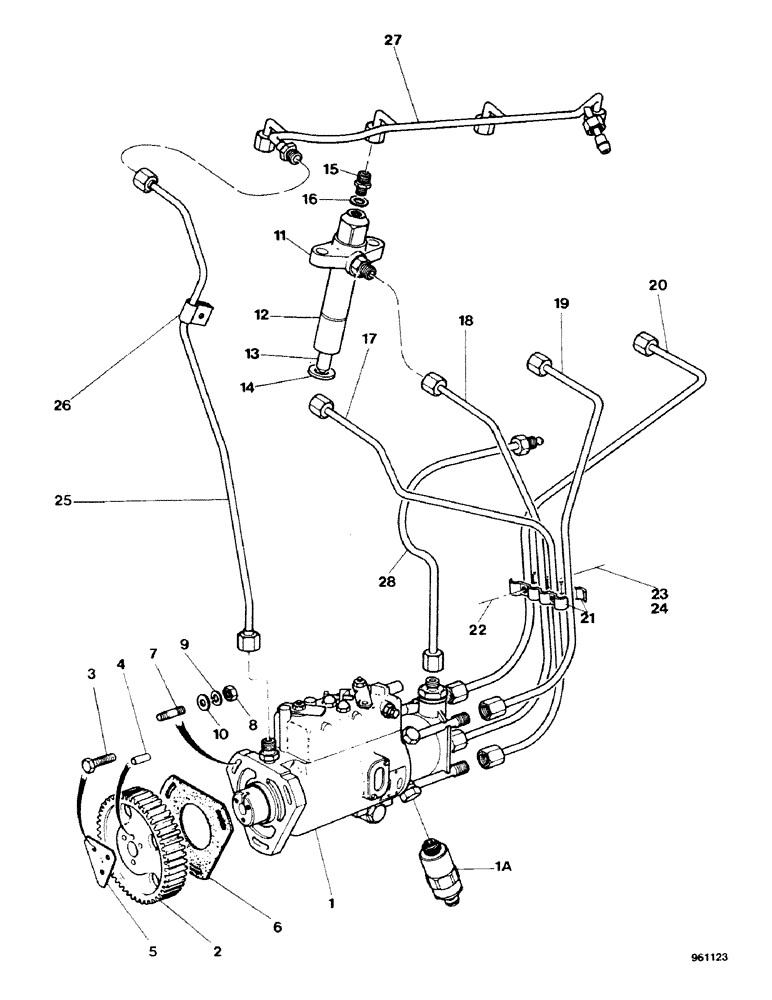 Схема запчастей Case 580G - (32) - ENGINE - FUEL INJECTION PUMP, INJECTORS AND PIPES (10) - ENGINE