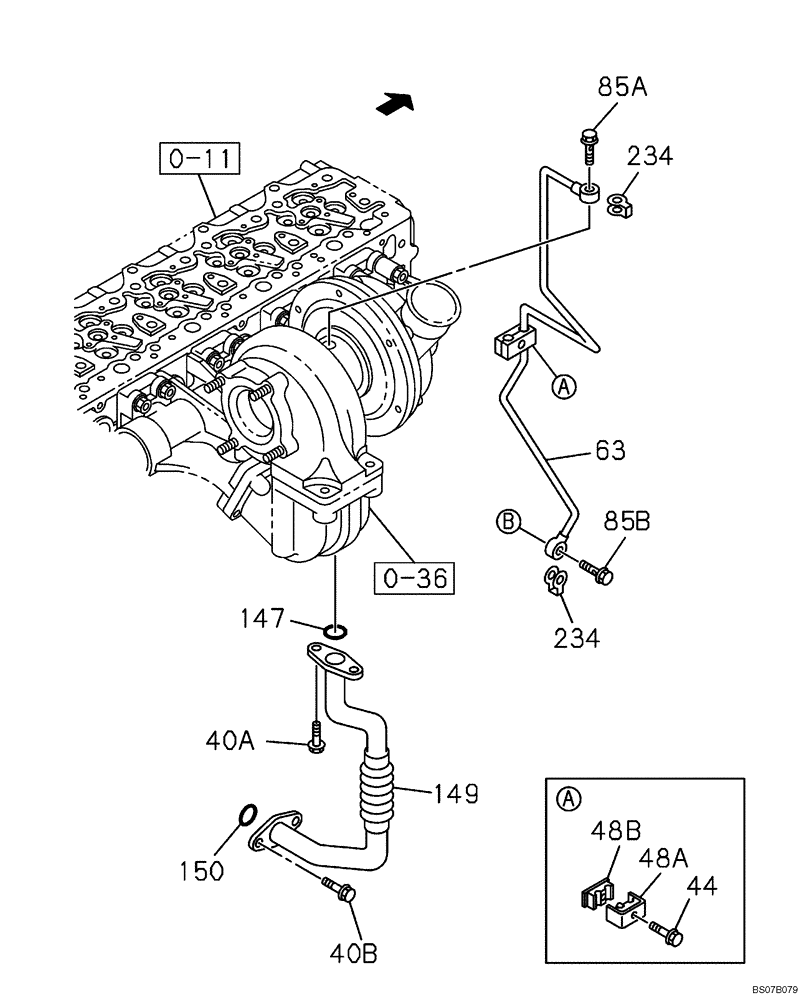 Схема запчастей Case CX470B - (02-38) - OIL CIRCUIT (02) - ENGINE