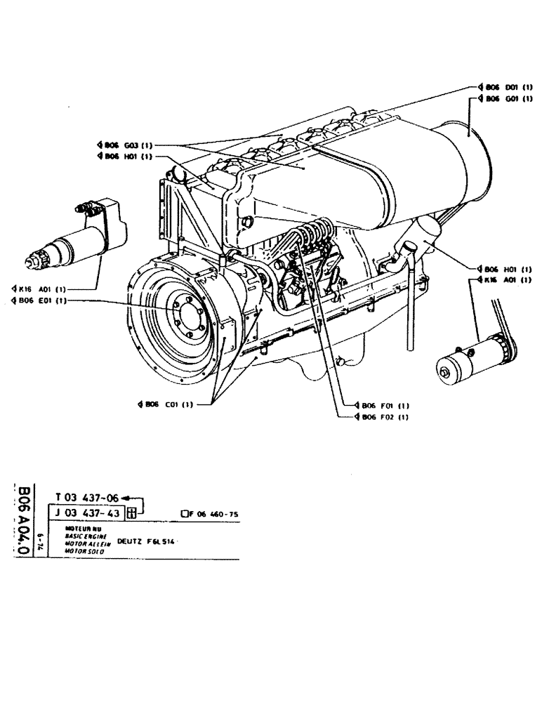Схема запчастей Case GCK120 - (020) - BASIC ENGINE 