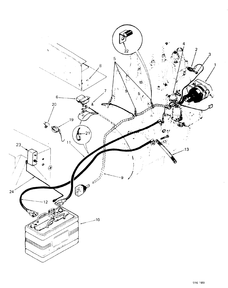 Схема запчастей Case 580F - (038) - ELECTICAL STARTER AND BATTERY, UP TO NO 3.736.447 (55) - ELECTRICAL SYSTEMS