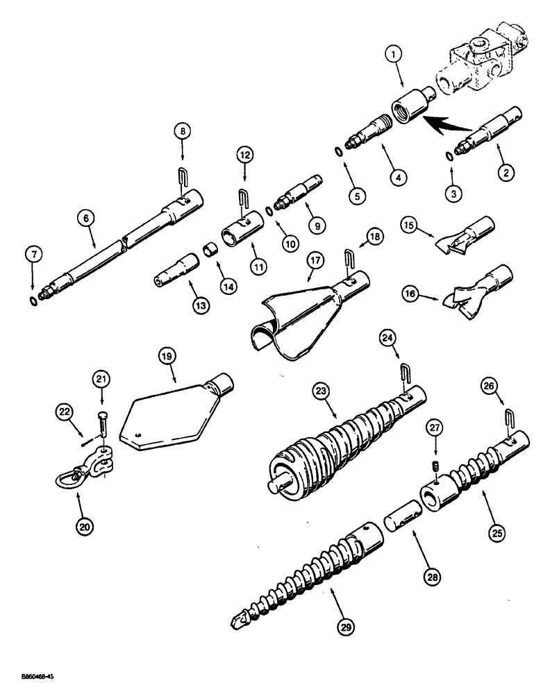 Схема запчастей Case CASE - (9-30) - HYDRA-BORER COUPLER AND BORING ATTACHMENTS (09) - CHASSIS
