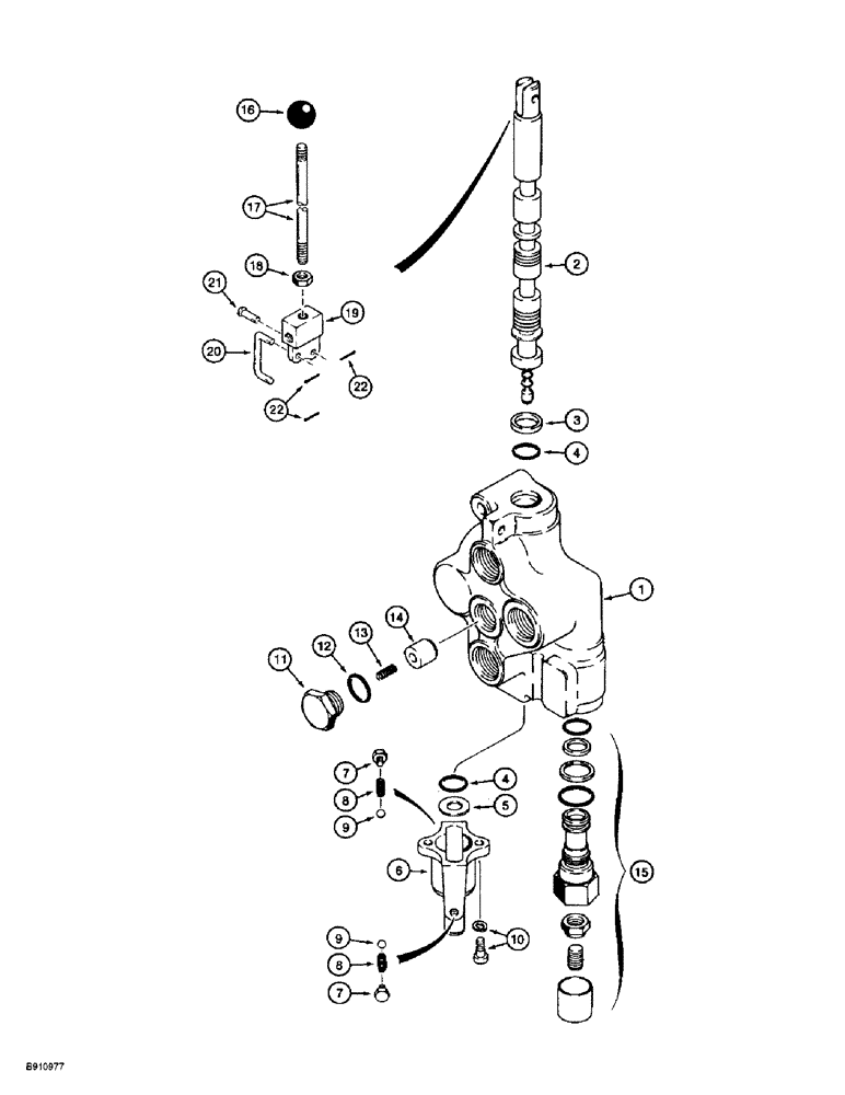 Схема запчастей Case 860 - (8-094) - REMOTE HYDRAULIC CONTROL VALVE - H674317 (08) - HYDRAULICS
