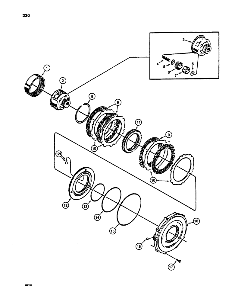 Схема запчастей Case W24C - (230) - TRANSMISSION, FORWARD CLUTCH AND PLANETARY (06) - POWER TRAIN