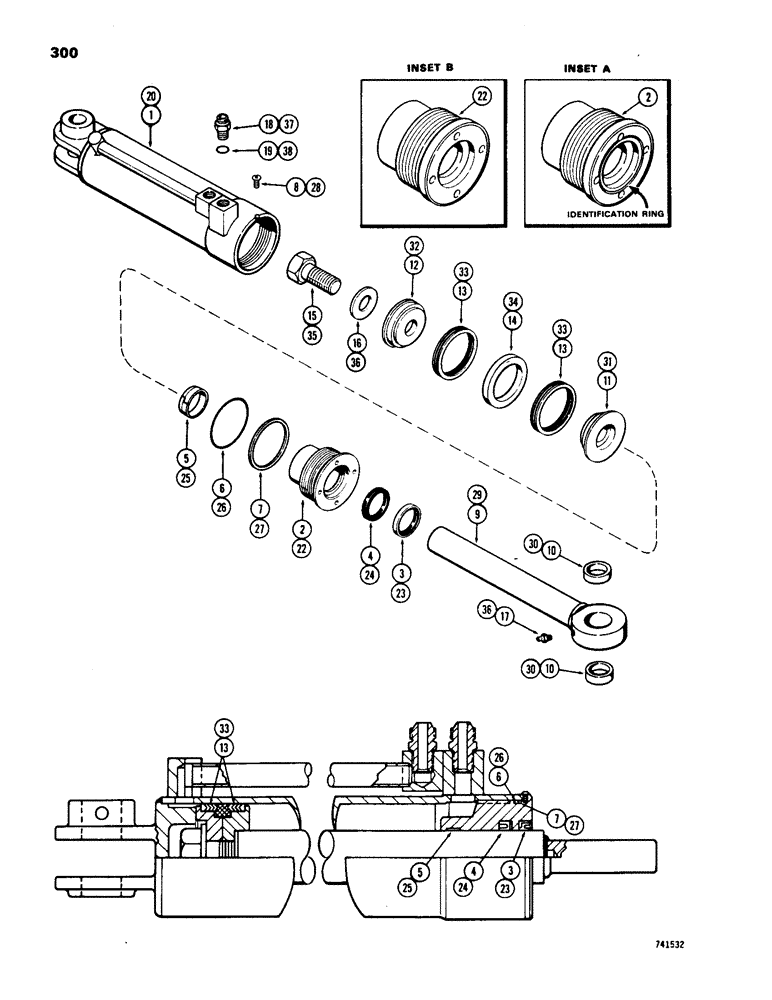 Схема запчастей Case W18 - (300) - G33624 AND G33625 CLAM CYLINDERS (08) - HYDRAULICS