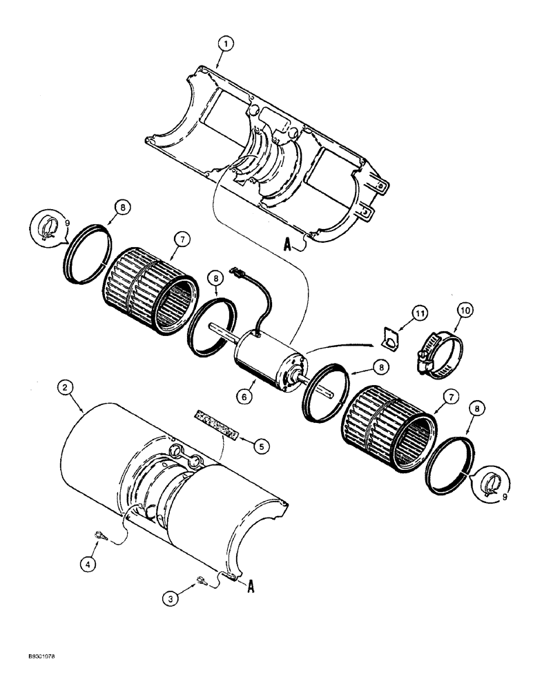 Схема запчастей Case 821B - (4-56) - CAB BLOWER (04) - ELECTRICAL SYSTEMS