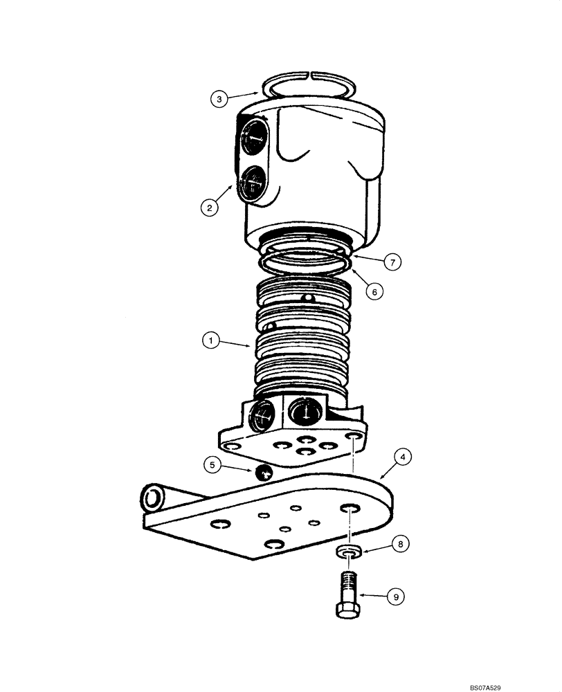 Схема запчастей Case 865 VHP - (08.09[00]) - BLADE HYDRAULIC CIRCUIT - ROTATING DISTRIBUTOR (08) - HYDRAULICS