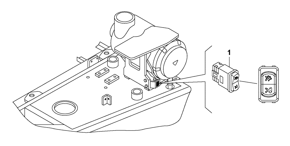 Схема запчастей Case 327B - (67A00001678[001]) - SWITCH, HOOD AND CAB TILT (87561381) (13) - Electrical System / Decals