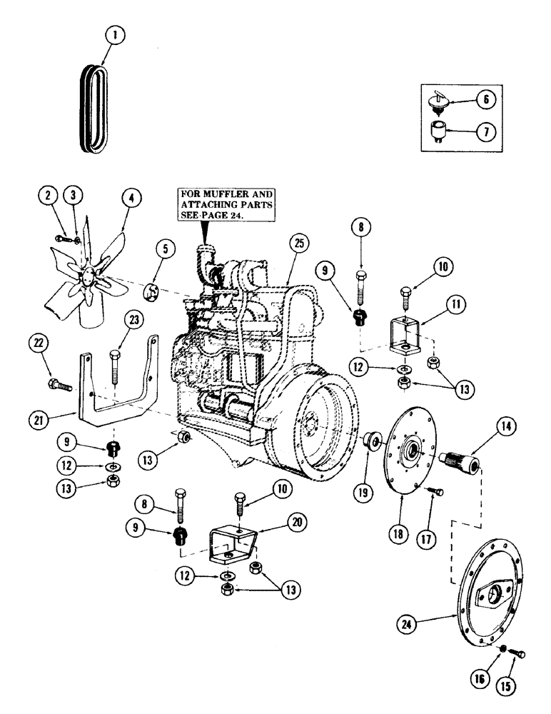 Схема запчастей Case 35 - (022) - ENGINE AND ATTACHING PARTS FOR: CASE 336BDT DIESEL ENGINE (10) - ENGINE