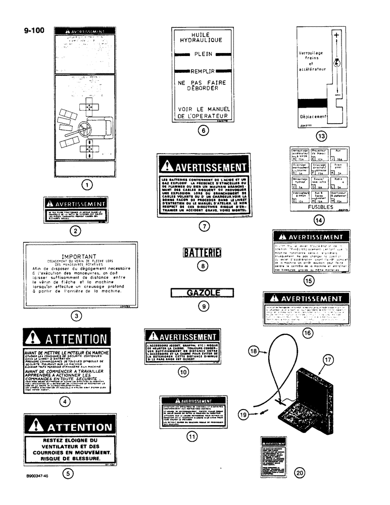 Схема запчастей Case 1085C - (9-100) - DECALS (09) - CHASSIS/ATTACHMENTS
