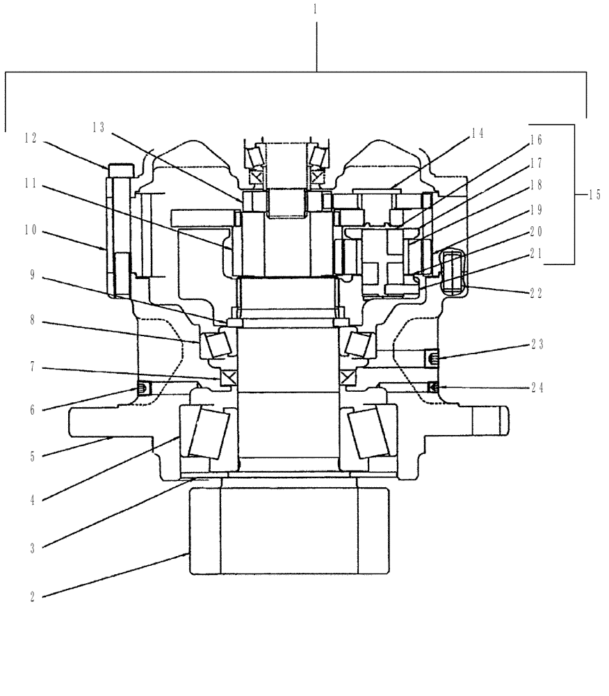 Схема запчастей Case 9010B - (8-153) - SWING REDUCTION GEAR ASSEMBLY LN00104 (08) - HYDRAULICS