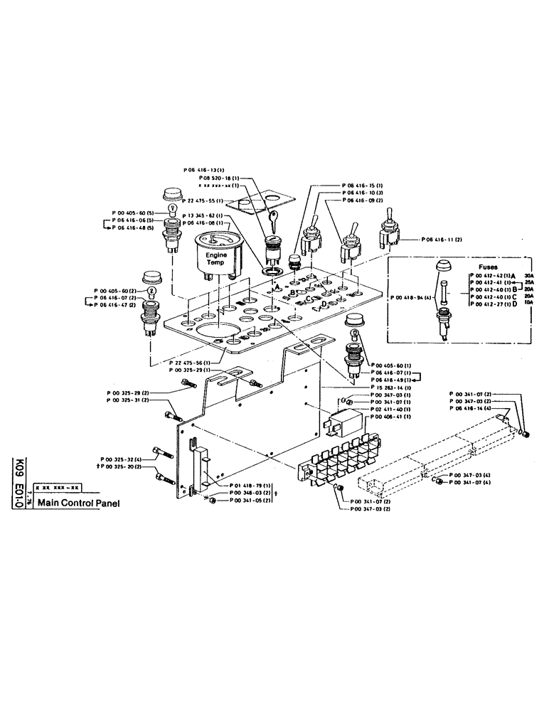 Схема запчастей Case 160CL - (75) - MAIN CONTROL PANEL (06) - ELECTRICAL SYSTEMS