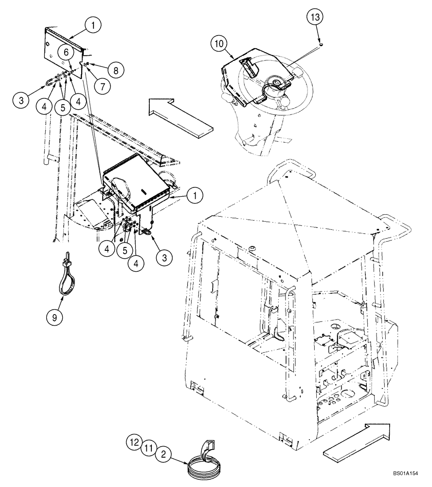 Схема запчастей Case 521D - (09-56) - CANOPY - COVERS - VANDAL GUARD (09) - CHASSIS