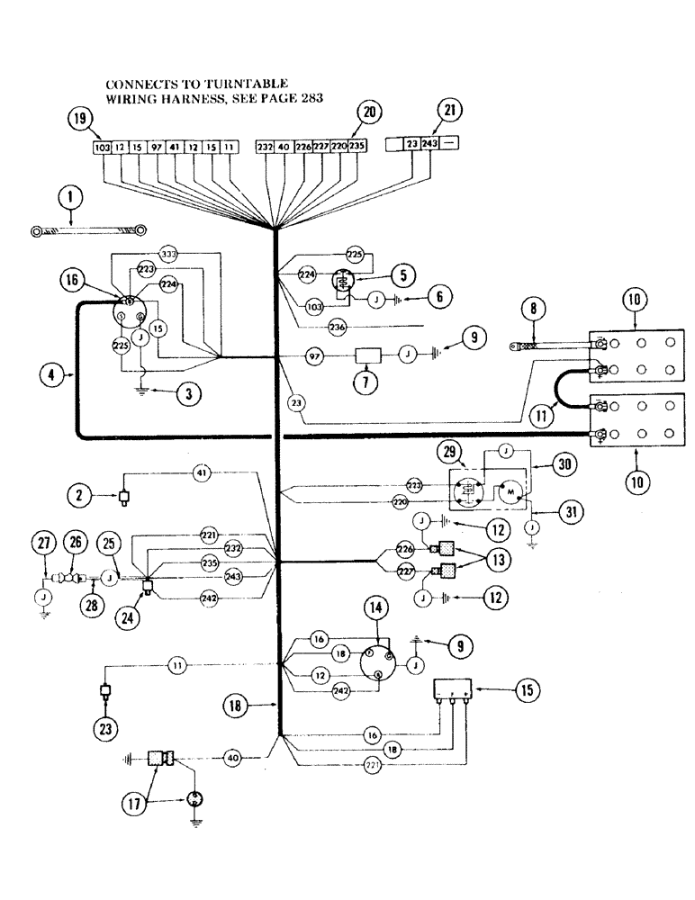 Схема запчастей Case 120 - (285) - ENGINE WIRING HARNESS AND ELECTRICAL COMPONENTS, USED ON UNITS WITH SERIAL NO. 65521 THRU 6287223 (55) - ELECTRICAL SYSTEMS