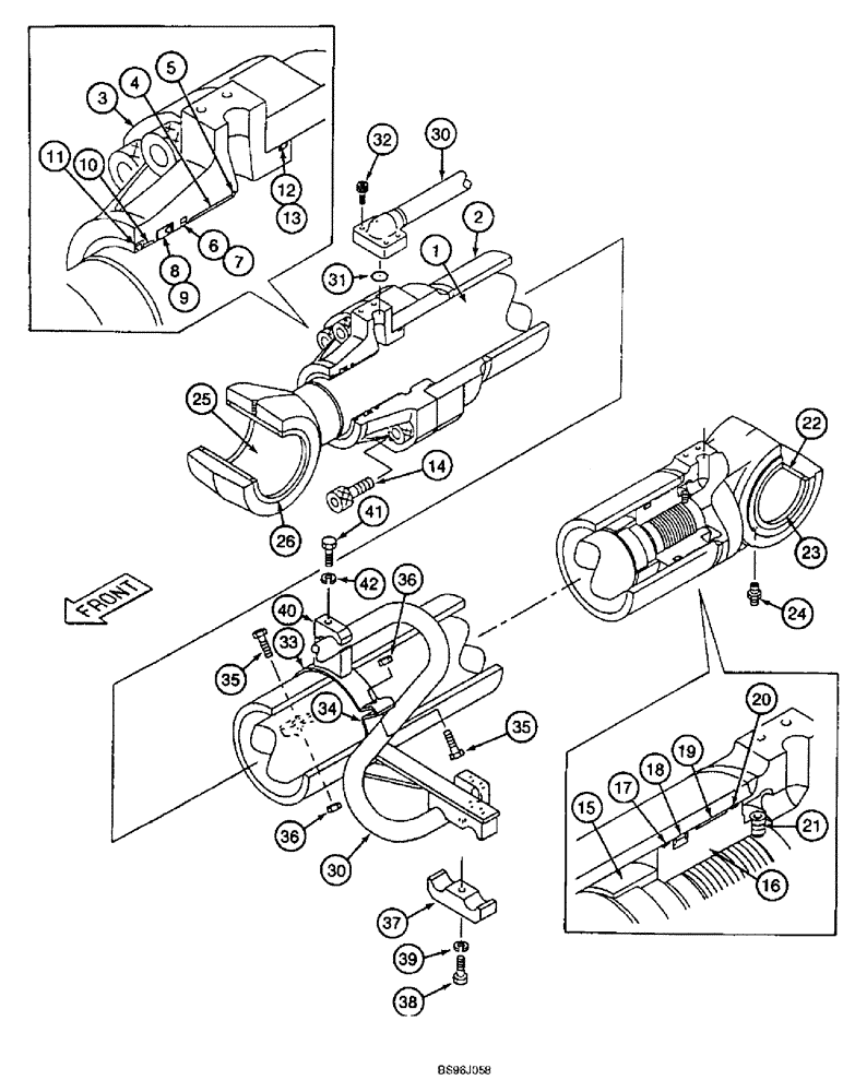 Схема запчастей Case 9060B - (8-141A) - BOOM CYLINDERS, MODELS WITH LOAD HOLDING OPTION (08) - HYDRAULICS