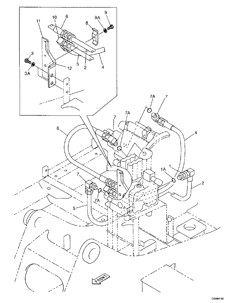 Схема запчастей Case 9007B - (8-008) - HYDRAULIC CIRCUIT - CONTROL VALVE SUPPLY (08) - HYDRAULICS