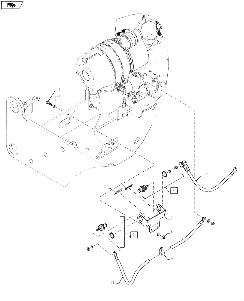 Схема запчастей Case 521F - (55.201.01) - REMOTE JUMP POST INSTALLATION (55) - ELECTRICAL SYSTEMS