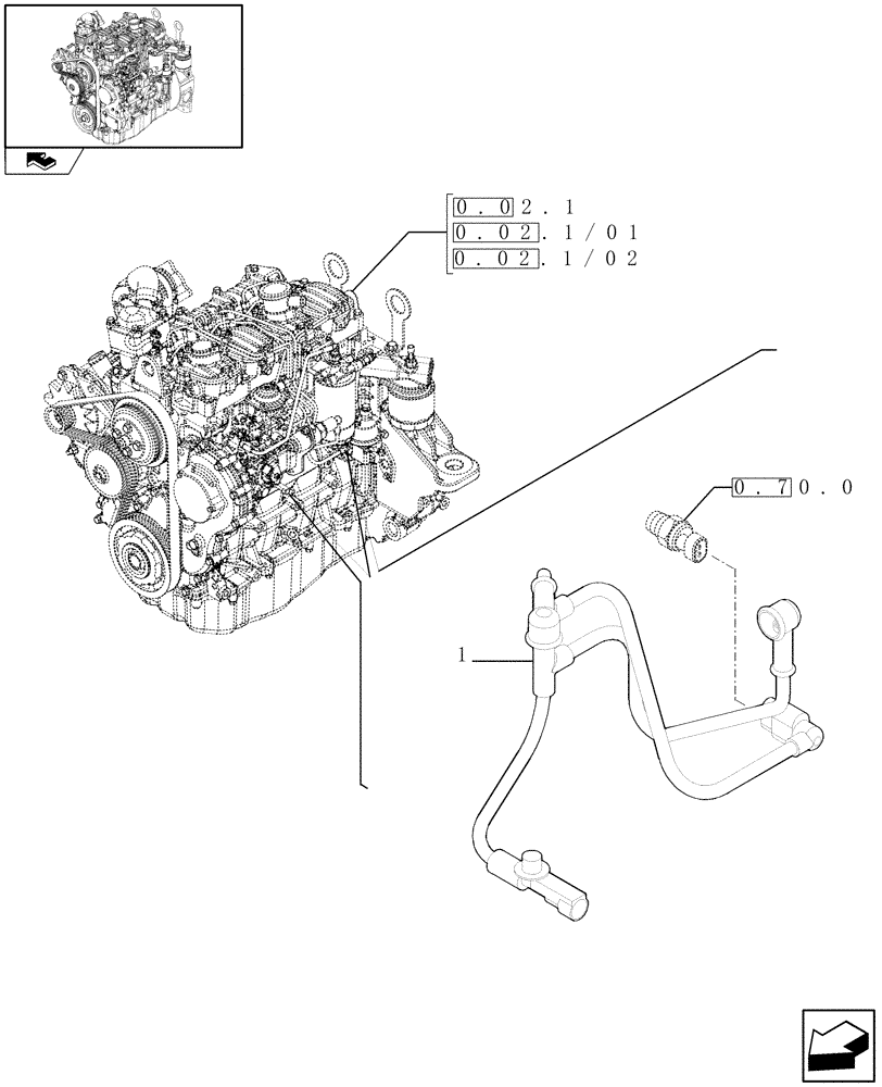 Схема запчастей Case 121E - (0.17.3) - CONNECTIONS CABLE FOR ENGINE INJECTION (01) - ENGINE