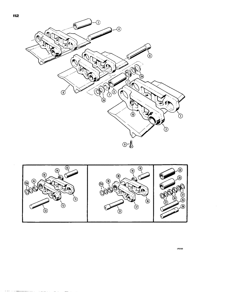 Схема запчастей Case 850 - (112) - TRACK CHAIN - 5 ROLLER (04) - UNDERCARRIAGE
