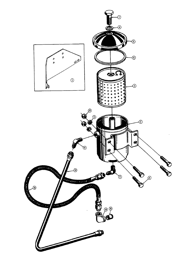 Схема запчастей Case 520 - (050) - ENGINE OIL FILTER, DIESEL (01) - ENGINE