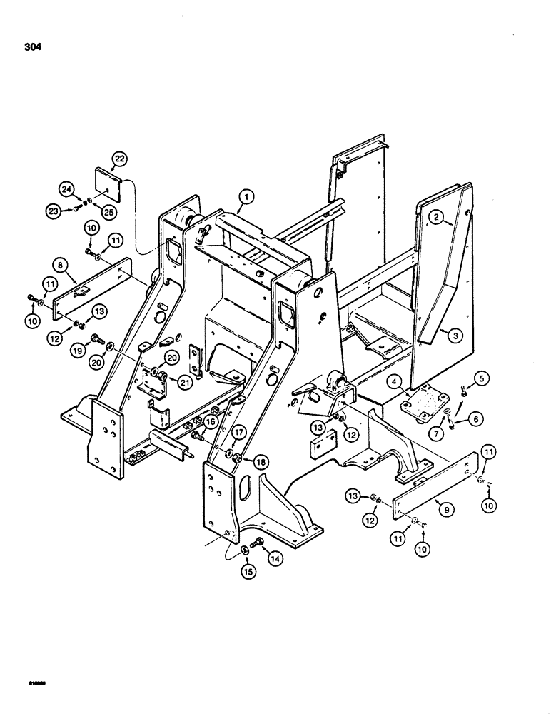 Схема запчастей Case 850C - (304) - MAIN FRAME FOR LOADER MODELS (05) - UPPERSTRUCTURE CHASSIS