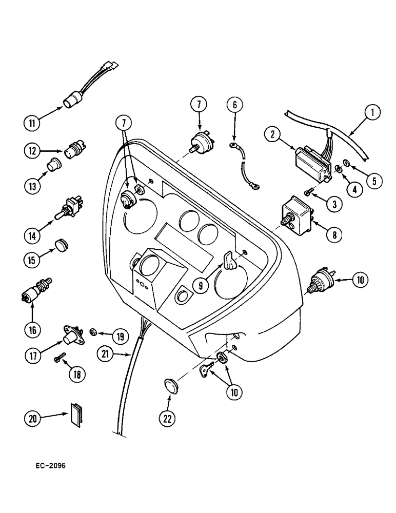 Схема запчастей Case 380B - (4-094) - INSTRUMENT PANEL WIRING AND SWITCHES (04) - ELECTRICAL SYSTEMS