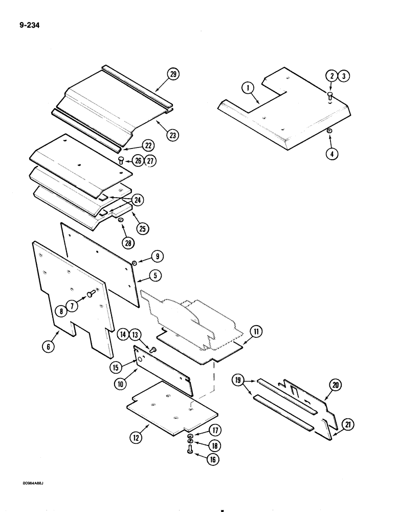 Схема запчастей Case 1818 - (9-234) - STANDARD NOISE KIT (09) - CHASSIS/ATTACHMENTS