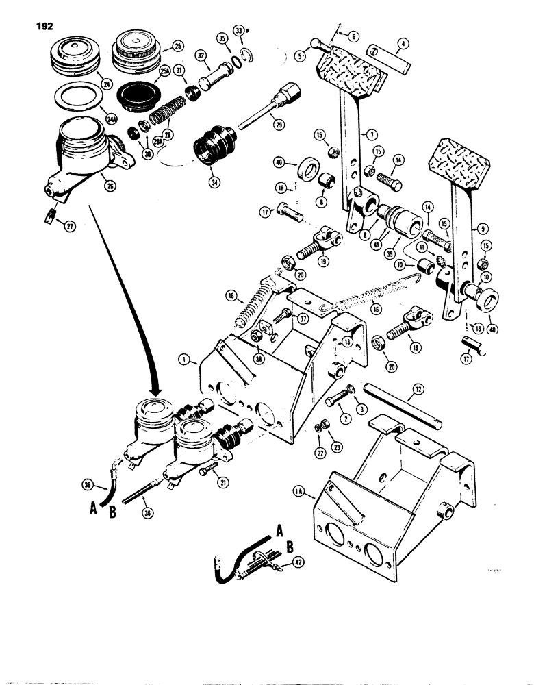 Схема запчастей Case 850B - (192) - POWER BRAKES (04) - UNDERCARRIAGE