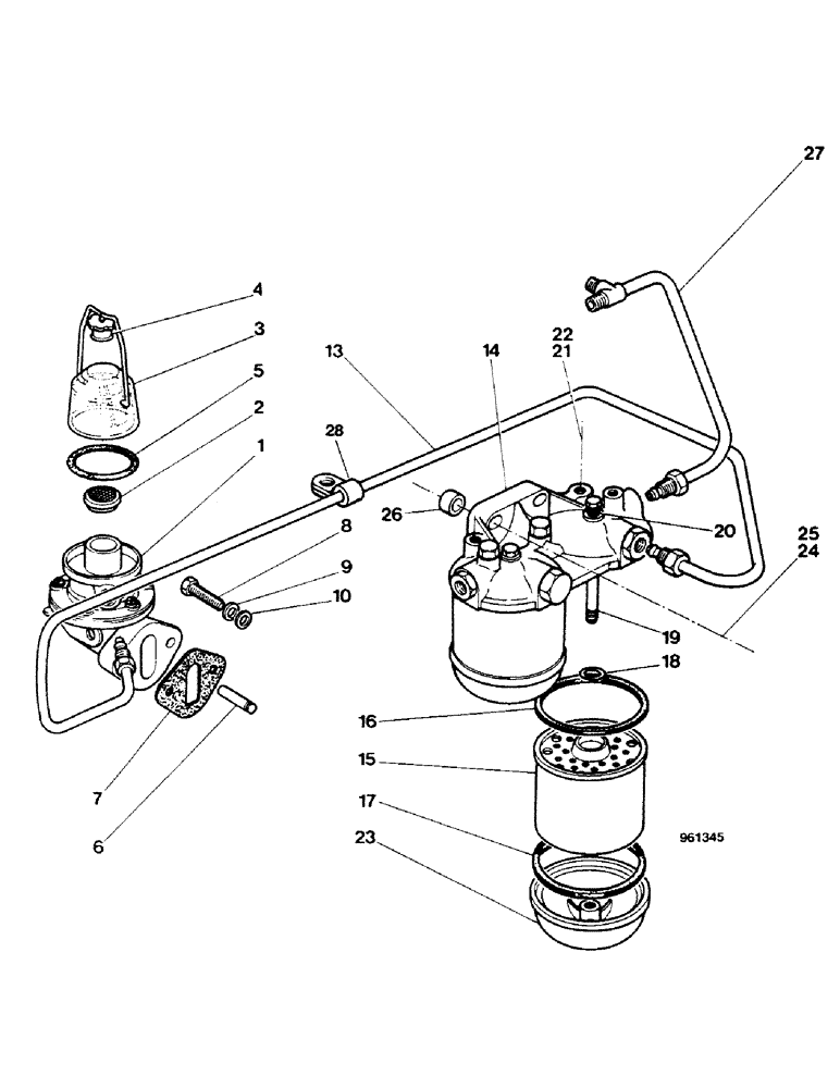 Схема запчастей Case 580G - (34) - ENGINE - FUEL FEED PUMP, FILTERS, AND PIPES (10) - ENGINE
