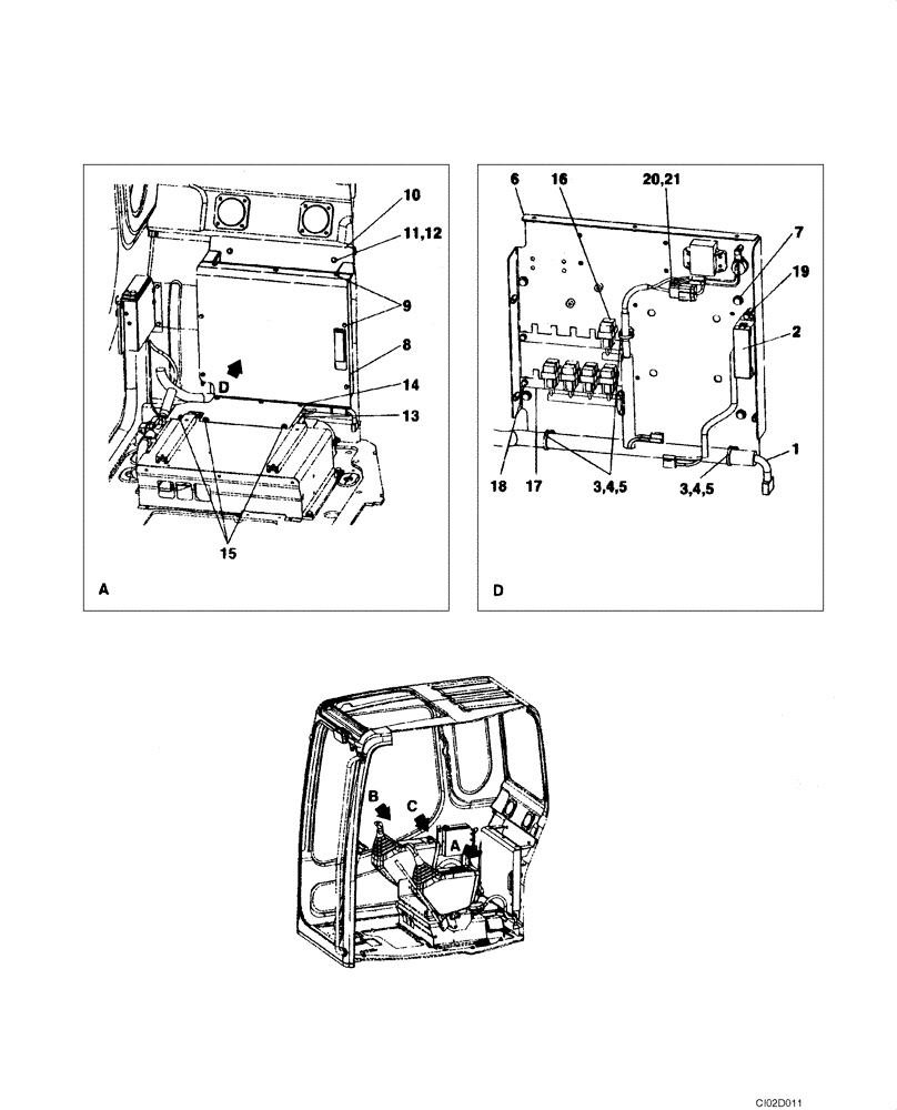 Схема запчастей Case CX75SR - (04-03) - ELECTRICAL - CAB (04) - ELECTRICAL SYSTEMS