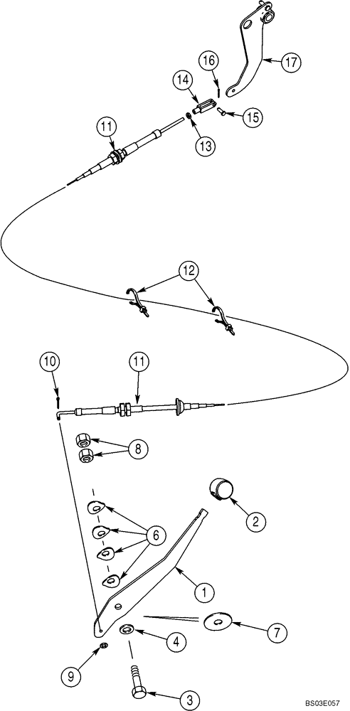 Схема запчастей Case 580M - (03-02) - CONTROLS - THROTTLE, HAND (03) - FUEL SYSTEM