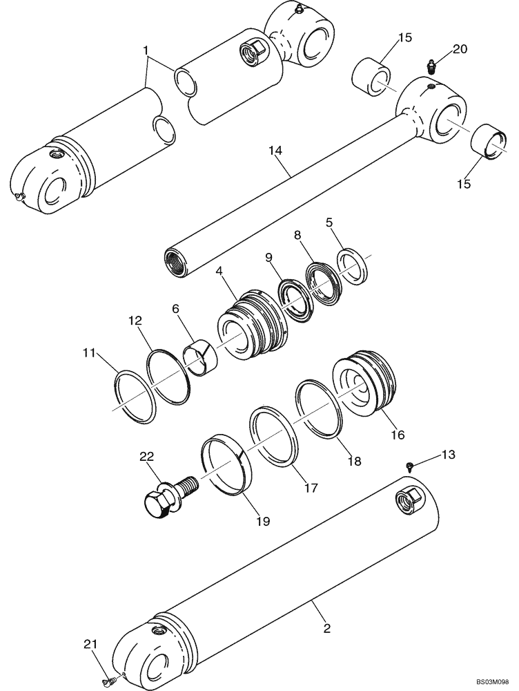 Схема запчастей Case 580SM - (08-68) - CYLINDER ASSY - BACKHOE DIPPER (08) - HYDRAULICS