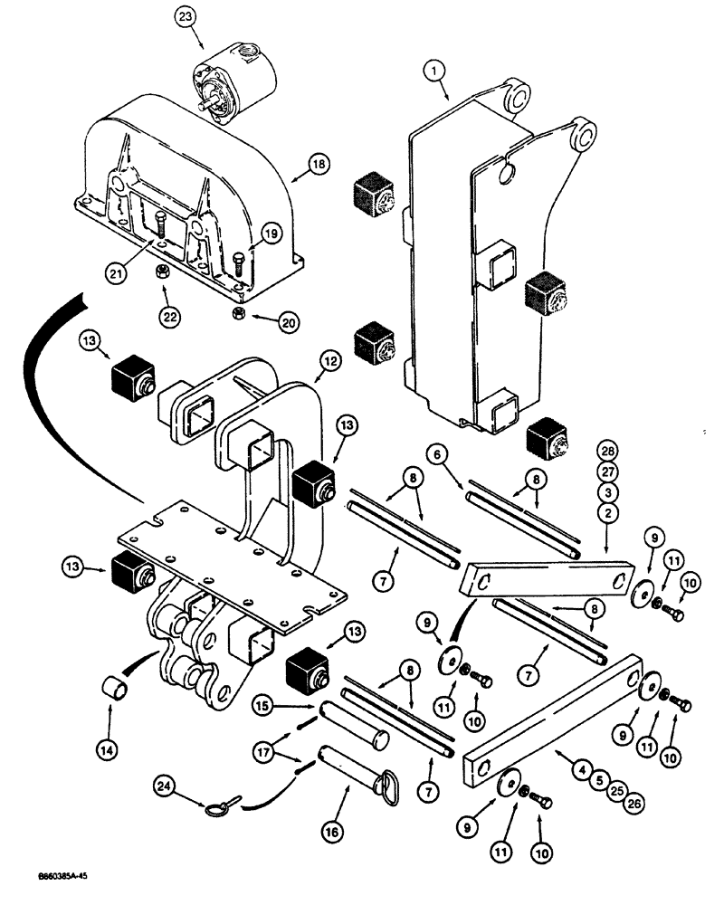 Схема запчастей Case CASE - (9-34) - PLOW BLADE MOUNTING FRAME, GEARBOX AND LINKS (09) - CHASSIS