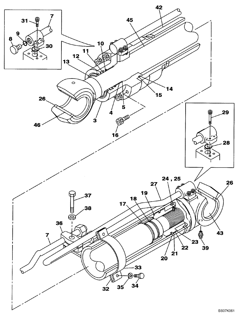 Схема запчастей Case CX130B - (08-84) - CYLINDER ASSY - BOOM LH (08) - HYDRAULICS