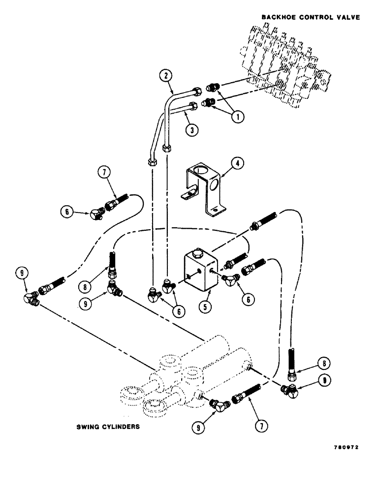 Схема запчастей Case SD-70 - (30) - SD-70 SWING HYDRAULIC LINES 