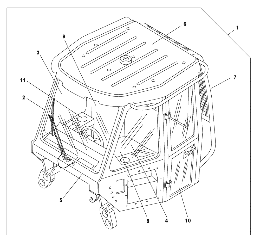 Схема запчастей Case 327B - (51A00000058[001]) - SECTION INDEX, CAB ASSY (89500418577) (10) - Cab/Cowlings